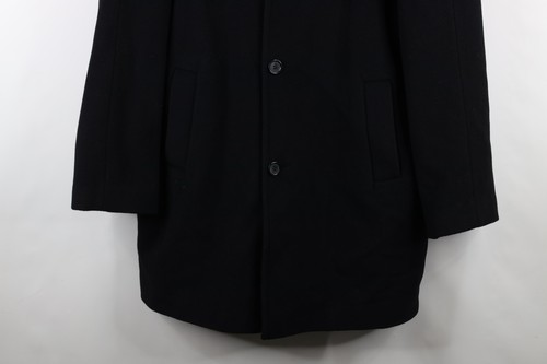 Vintage Ralph Lauren Mens 40R Wool Cashmere Full Button Overcoat Jacket Black - Picture 3 of 19
