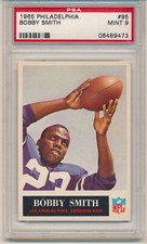 1965 Philadelphia Gum Football Bobby Smith (Rookie Card) (#95) PSA9 PS