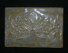 Schöne Fliese Ofenkachel moosgrün 15,5 x 11 x 1,5 cm