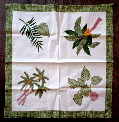 Palm Themed Napkins 18" x 18" Set Of Four - Picture 2 of 6