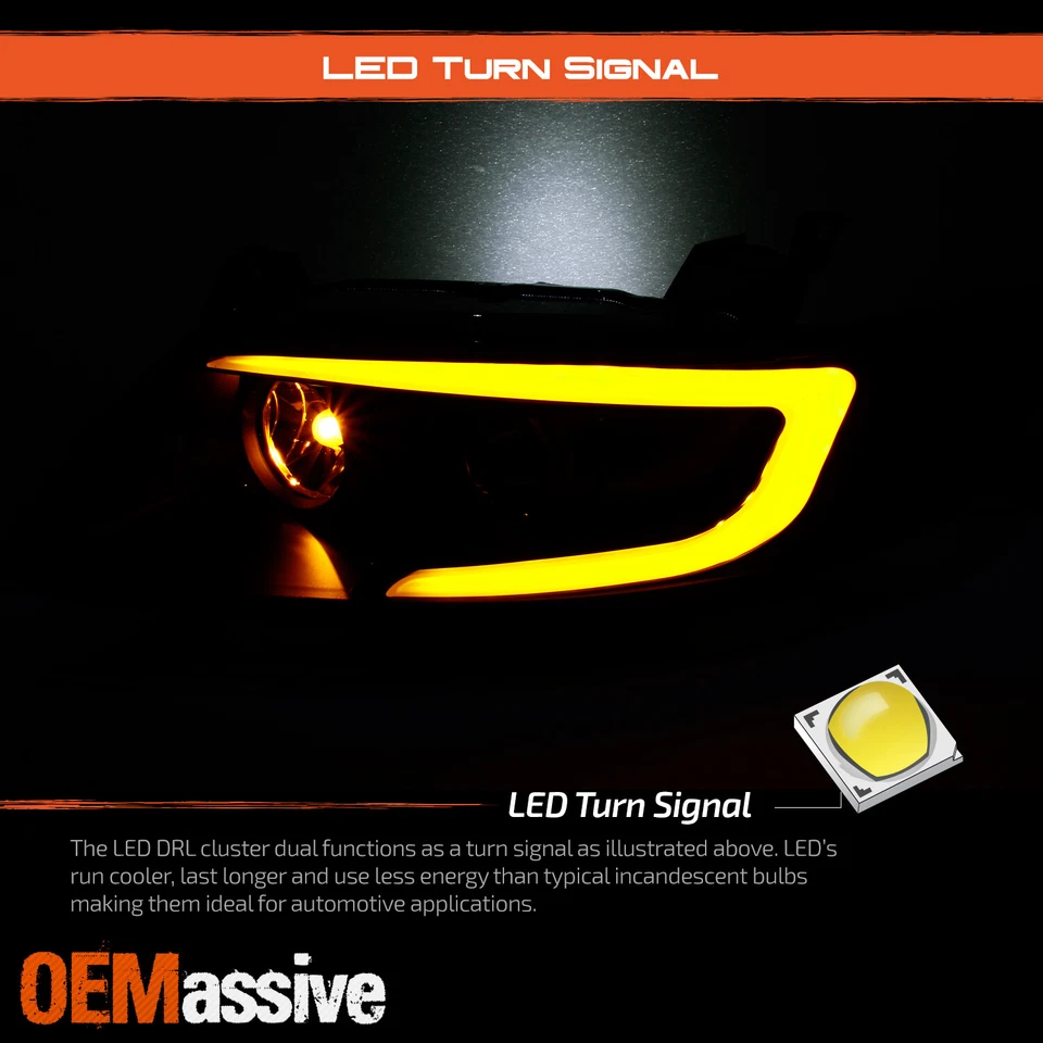 [SWITCHBACK Turn Signal]Fit 2003-08 FX35 FX45 Black DRL LED Projector Headlights — 第 4/4 张图片