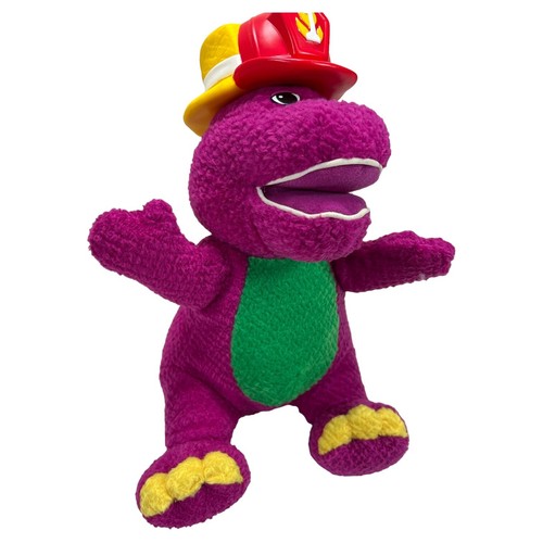 Vintage 2001 Singing Fireman Barney The Dinosaur Doll - Barney & Friends - Foto 2 di 12