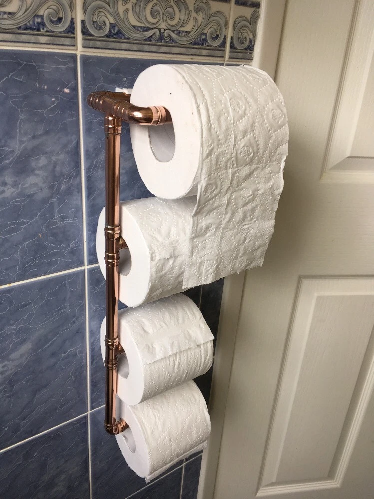 Quirky Classic Design Copper Pipe Toilet Roll Holder HAND, 44 OFF