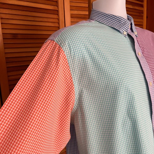IZOD MEN'S SIZE MEDIUM NON-IRON STRETCH COLOR BLOCK LS DRESSS SHIRT - Picture 5 of 8