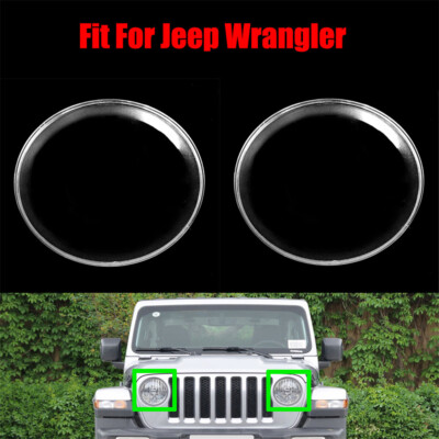 Jeep Wrangler Headlight Lens Cover Clear Left Right Side 2Pcs
