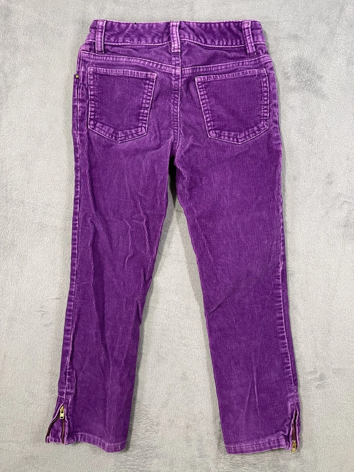 Calça Ralph Lauren Meninas 7 Veludo Roxo Cintura Média Magra Zíper Tornozelo Pônei Dourado - Imagem 2 de 4