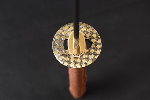 Espada Katana Samurai Japonesa 41"" Doblada Acero Cuero Tsukamaki Latón Koshirae - Imagen 14 de 14