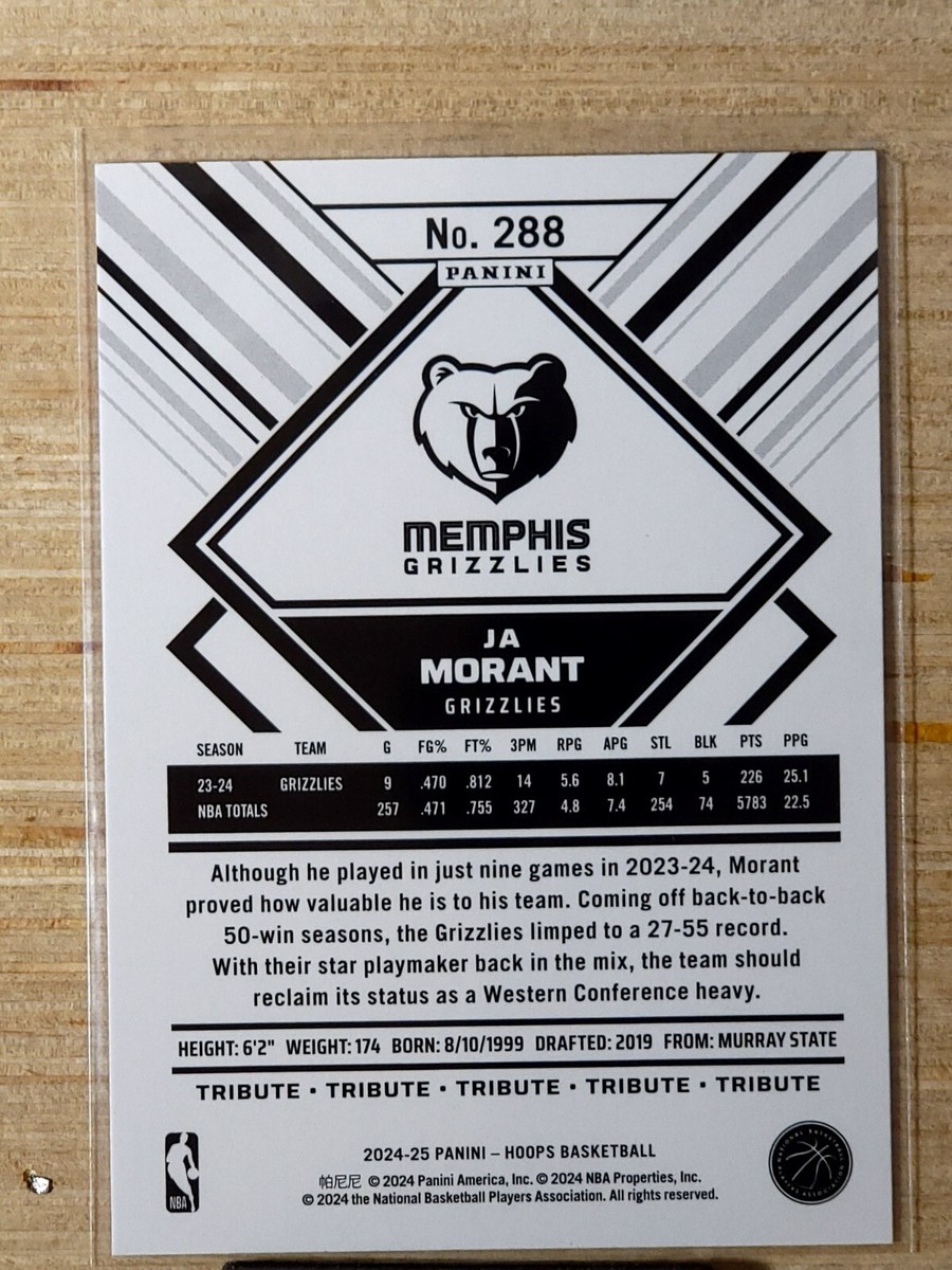 2024-25 Panini NBA Hoops Tribute #288 Ja Morant Purple | eBay