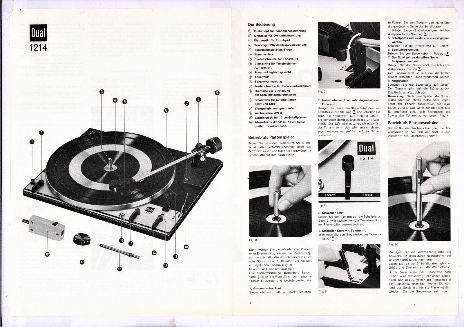 Notice D’utilisation Originale Dual C822 – Platine Cassette Vintage, état Comme Neuf