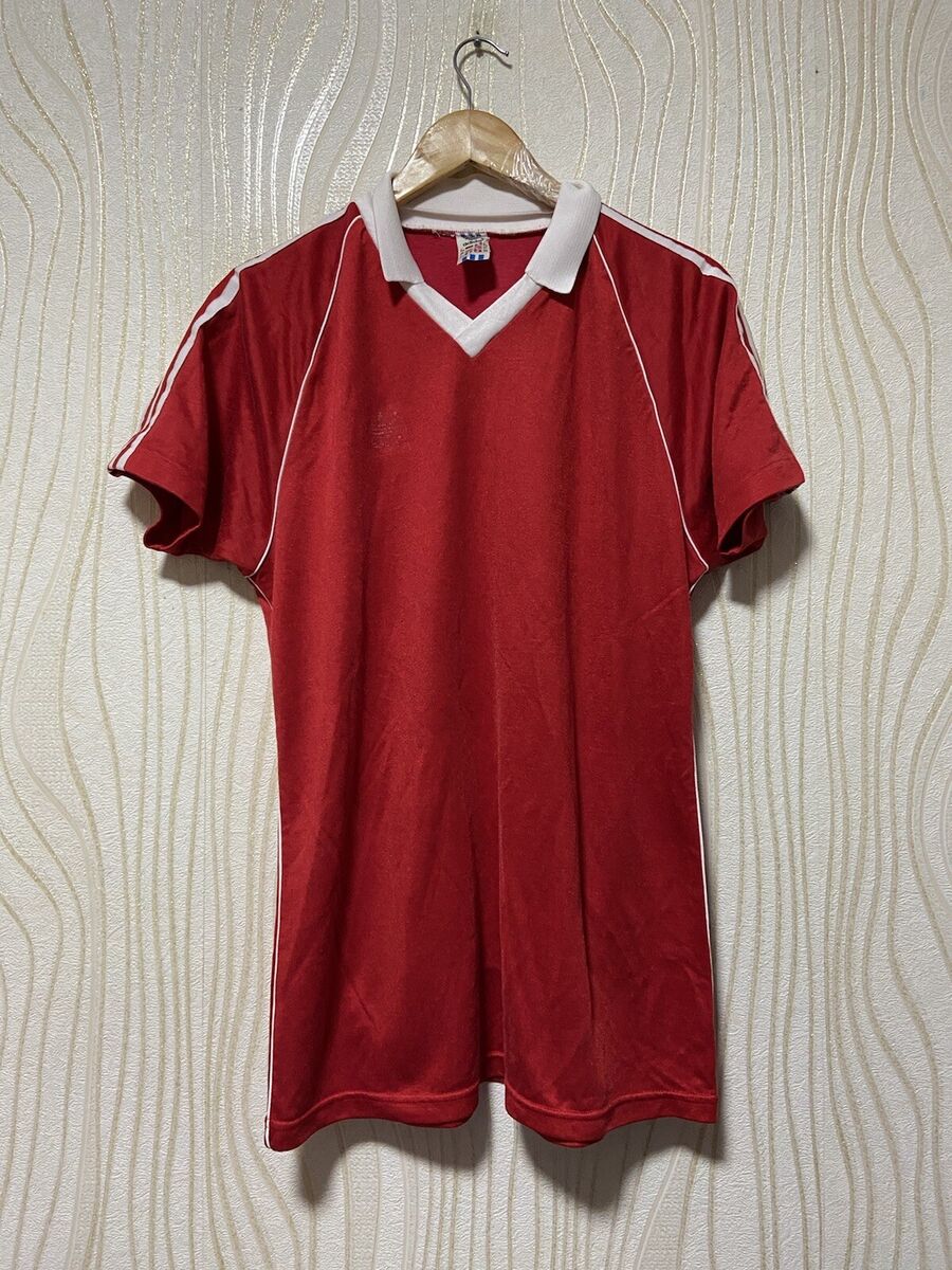 ADIDAS 80s FOOTBALL SHIRT SOCCER JERSEY ADIDAS sz L MEN RED ADIDAS 80s FOOTBALL SHIRT SOCCER JERSEY ADIDAS sz L MEN RED
