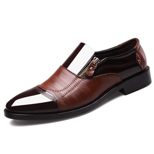 Men's Leather Shoes Business Dress Shoes Casual Pointed Toe Oxford Shoes Formal - Picture 25 of 28
