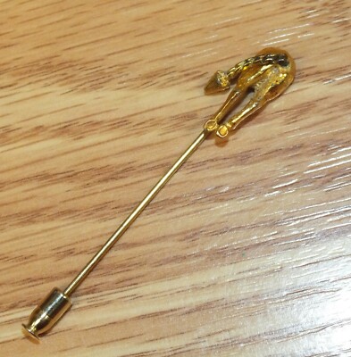 Vintage HTF Horses Ass Rear End Dangle Tail Gold Tone Collectible Stick Pin 