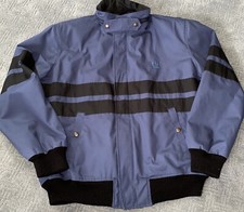 Vintage General Motors Auto GM Blue And Black Stripe Full Zip Up Jacket Sz 42