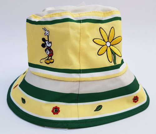 Disney Parks Mickey Mouse & Co Bucket Hat Embroidered Flower Yellow Adult 2023 - Picture 5 of 13