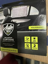 Auto Drive Side Window Curtains Baby Shade Privacy Holographic Car SUV Truck 2PC