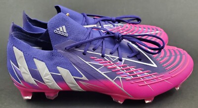 Adidas Predator Edge.1 L UCL FG, Purple/Pink/Silver, Size 8.5