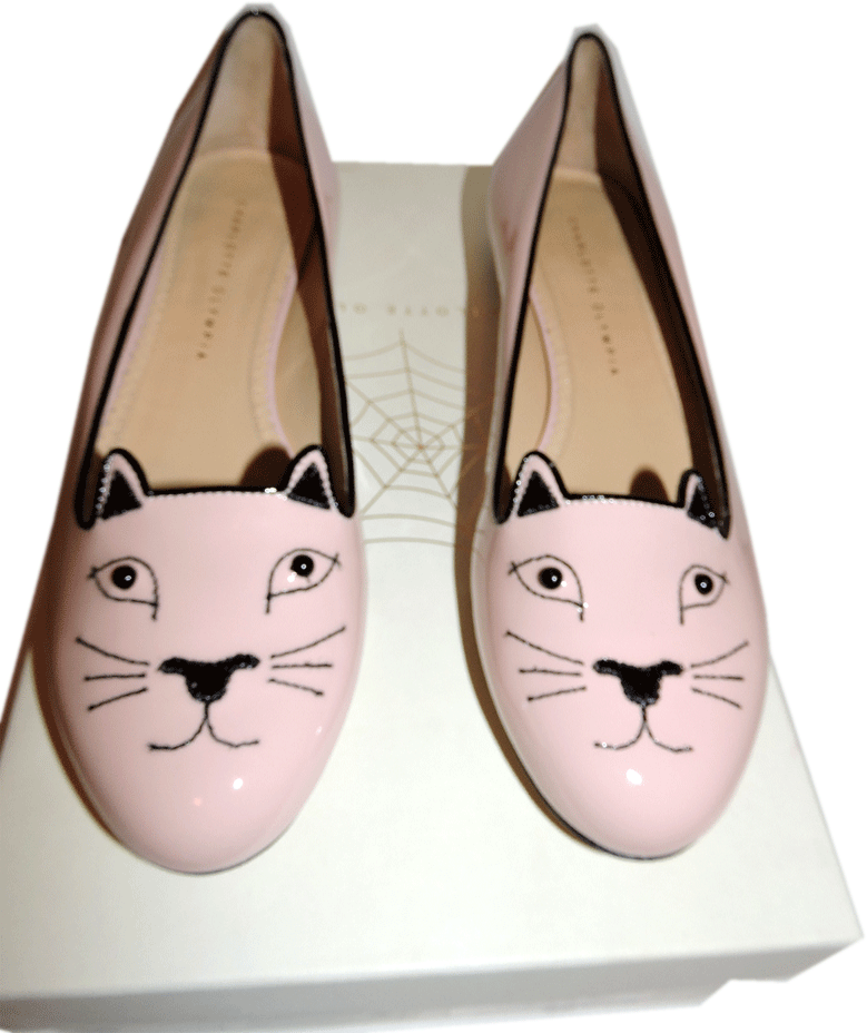Charlotte Olympia Farbe Carne pelle Kitty Fumare Pantofola Basse schuhe Balletto Charlotte Olympia Farbe Carne pelle Kitty Fumare Pantofola Basse schuhe Balletto