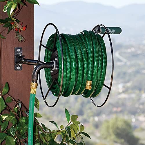  Swivel Hose Reel Garden Hose Holder Wall Mount Heavy Duty with 90 Degree 