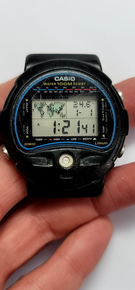 Casio TS-100 World Time Thermometer Digital Vintage Rare Casio TS-100 World Time Thermometer Digital Vintage Rare