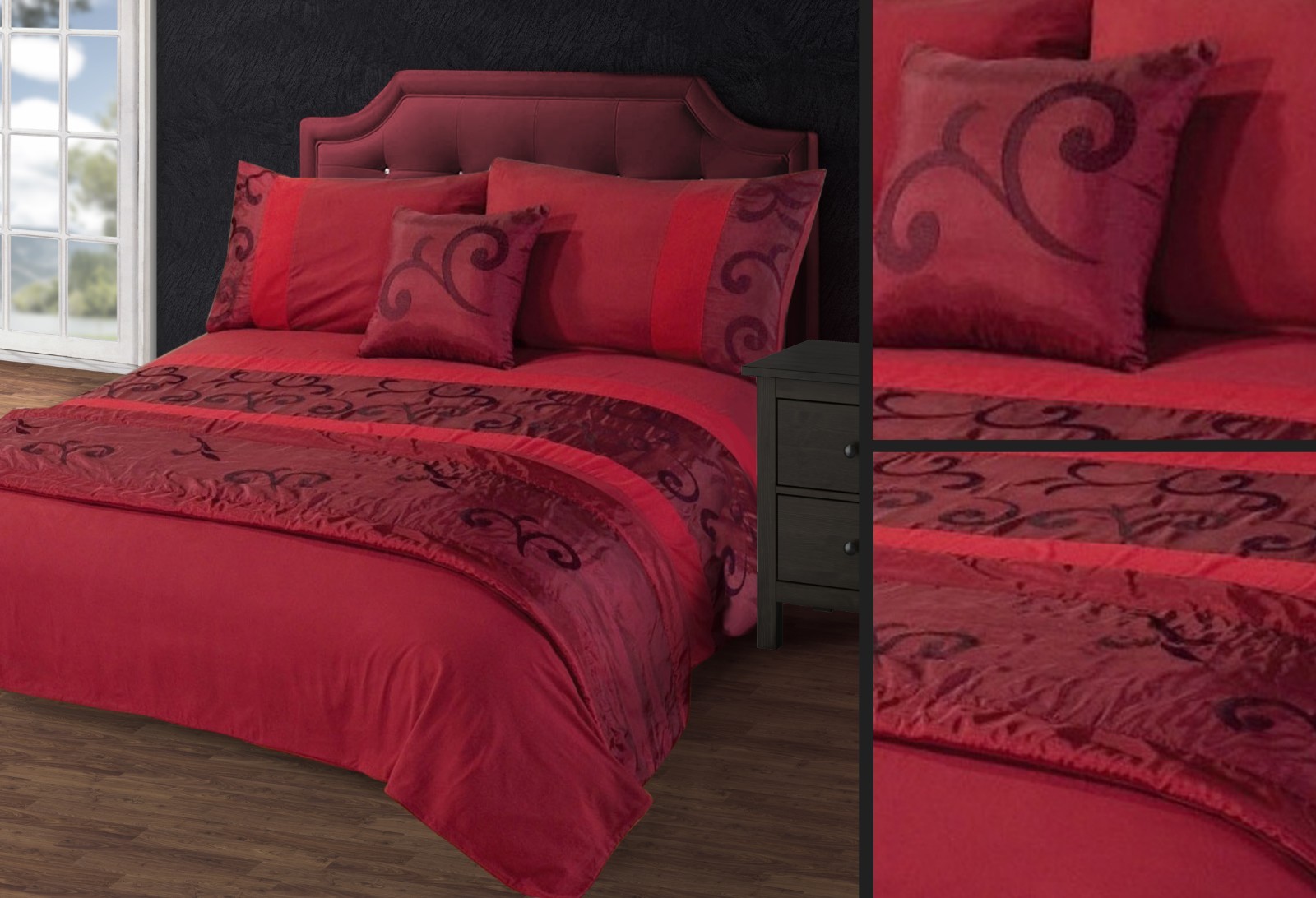 Complete Bedding Set Bed in Bag 5pc Duvet Cover Cushion Runner Luxury