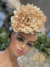 Cream Off White Flower Royal Ascot Fascinator Hat Neutrals Feather Melbourne Cup