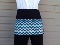Black Chevron 3 Pocket Waitress Half Apron Server Resturant Cafe Classyaprons Black Chevron 3 Pocket Waitress Half Apron Server Resturant Cafe Classyaprons