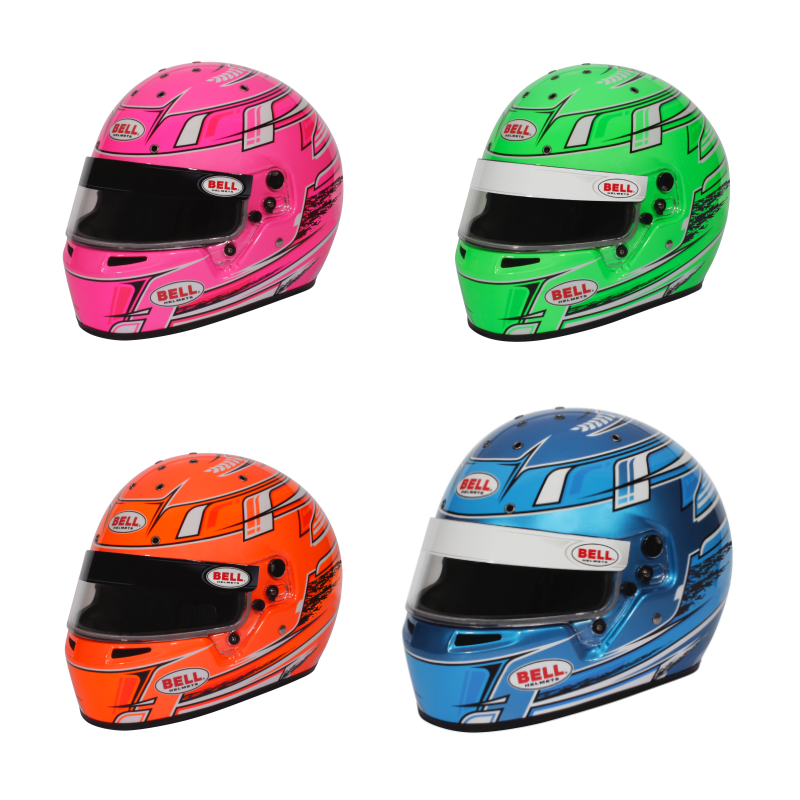 Bell KC7-CMR Kart Karting Helmet Champion Blue Green Orange Pink