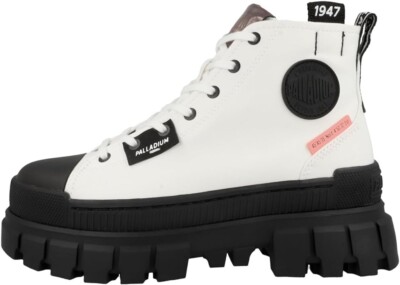 Palladium Women s Revolt Hi TX Platform Boot, Star White, Choose your Size!