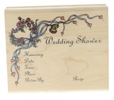 Inkadinkado Wedding Shower Invitation with RSVP Wooden Rubber Stamp
