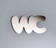 WC-Schild WC Toilettenschild Türschild aus hochglänzendem Edelstahl 