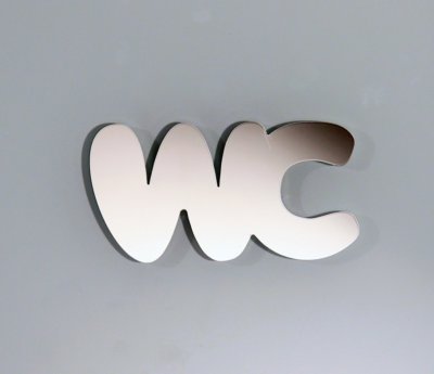 WC-Schild WC Toilettenschild Türschild aus hochglänzendem Edelstahl 