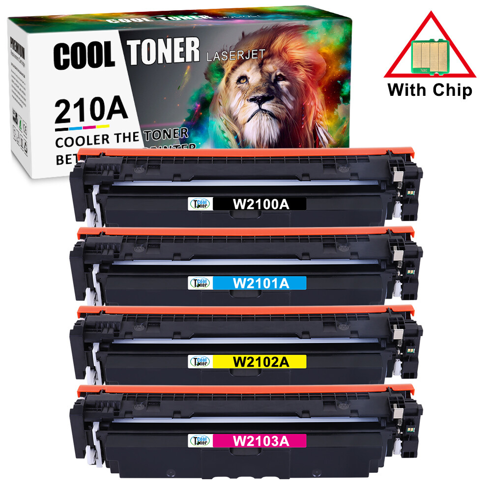 4-Pack 210X High Yield Toner Cartridges With Chip – Compatible For HP Color LaserJet Pro Printers