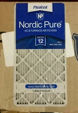 Nordic Pure 16 x 20 x 2 Allergen Pleated Air Pleated MERV 12 (3-Pack) New Other