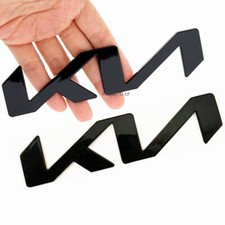 2x Vehicle Front Hood Trunk Emblem Kn Metal Badge Gloss Black Decal For K3 K5 K7