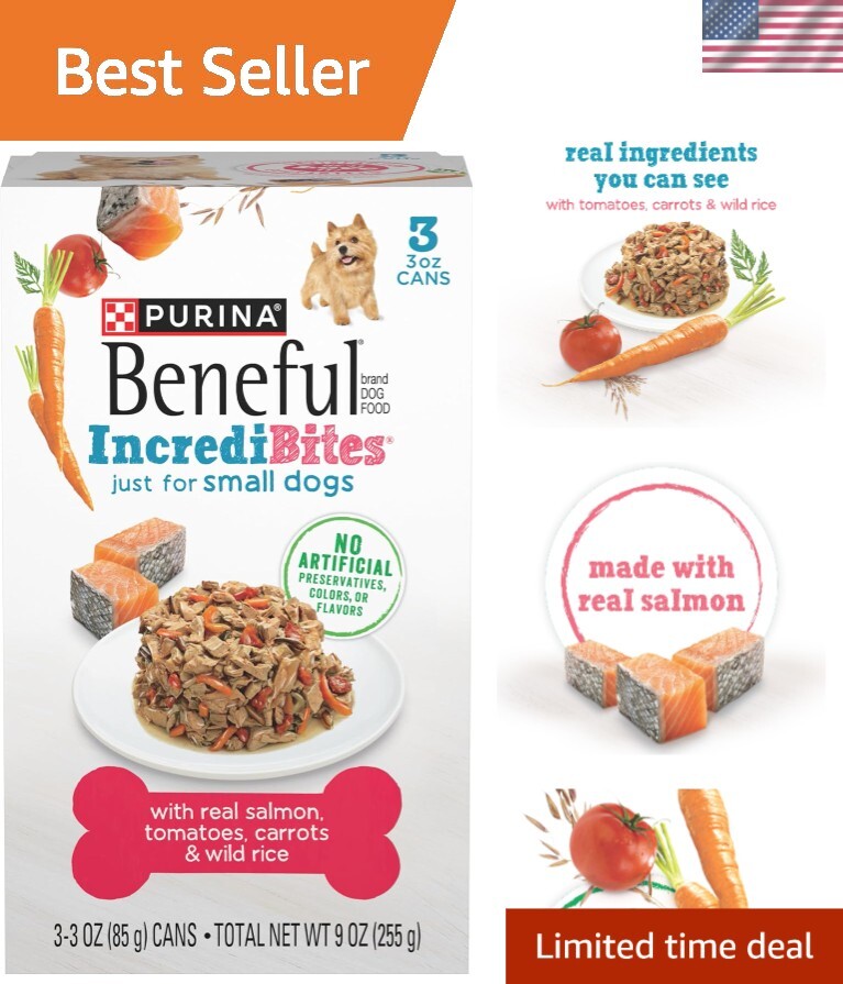 Gravy-Filled IncrediBites for Small Dogs with Real Salmon - 3 oz Cans, 8-Pack