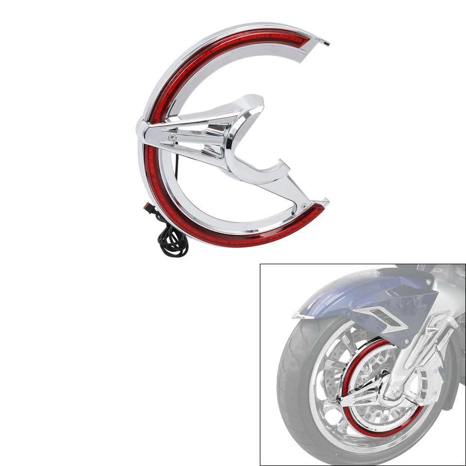 Brake Rotor Covers LED Lights Red Lens Fit For Honda Goldwing GL1800 2018-2025 - Image 3 of 4