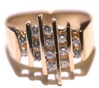 14k yellow gold .42ct SI1 H round diamond cluster ring 5.8g estate 6 channel set — photo 4