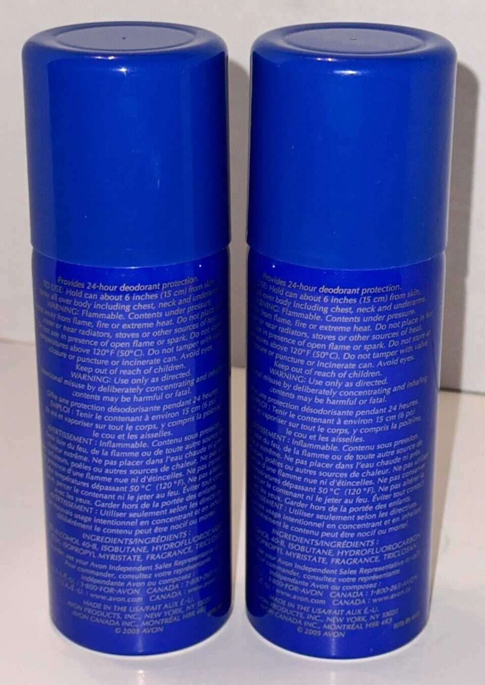 Rare Set of 2 Avon Mesmerize for Men Deodorant Body Spray 4.0 oz New Old Stock