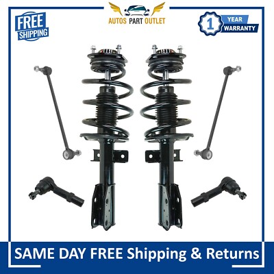 New Front Strut Spring Assemblies Sway Bar Links Tie Rods 6pc Kit For 07-12 GMC