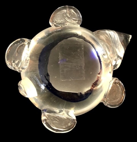 Meeresschildkröte & Babys mundgeblasener Glas Briefbeschwerer 5" Figur blau Glitzer irisierend - Bild 5 von 9