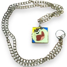 Vintage Necklace Pendant Charm Taz Tasmanian Devil Warner Bros 1993 90s Looney