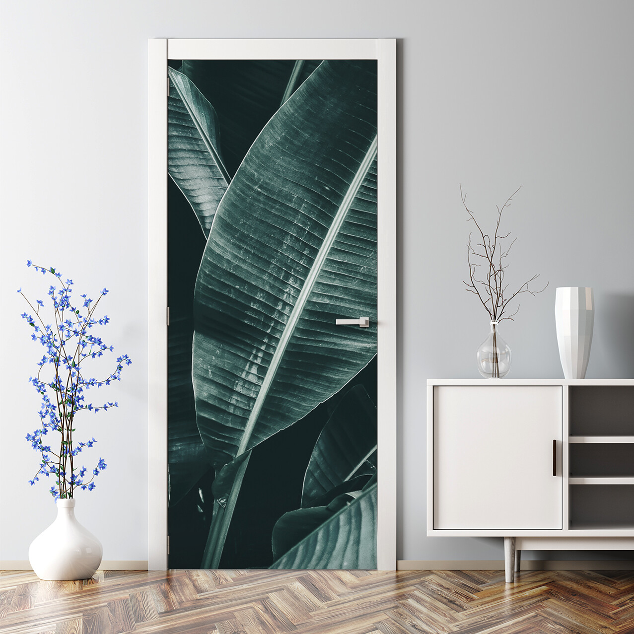 Big Exotic Leaves nursery botanical abstract tropical exotic Door Decal