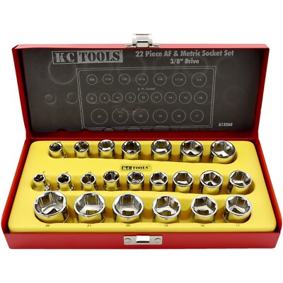 KC Tools A13260 Socket Metric/AF Set 3/8" 22pcs | eBay Australia