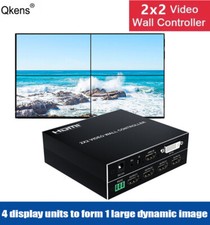 HDMI 2x2 Video Wall Controller 4 TVs Splicing Box Processor Bezel Compensation