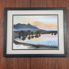 Carla Scheidlinger Watercolor Desert Oasis Twenty Nine Palms California...