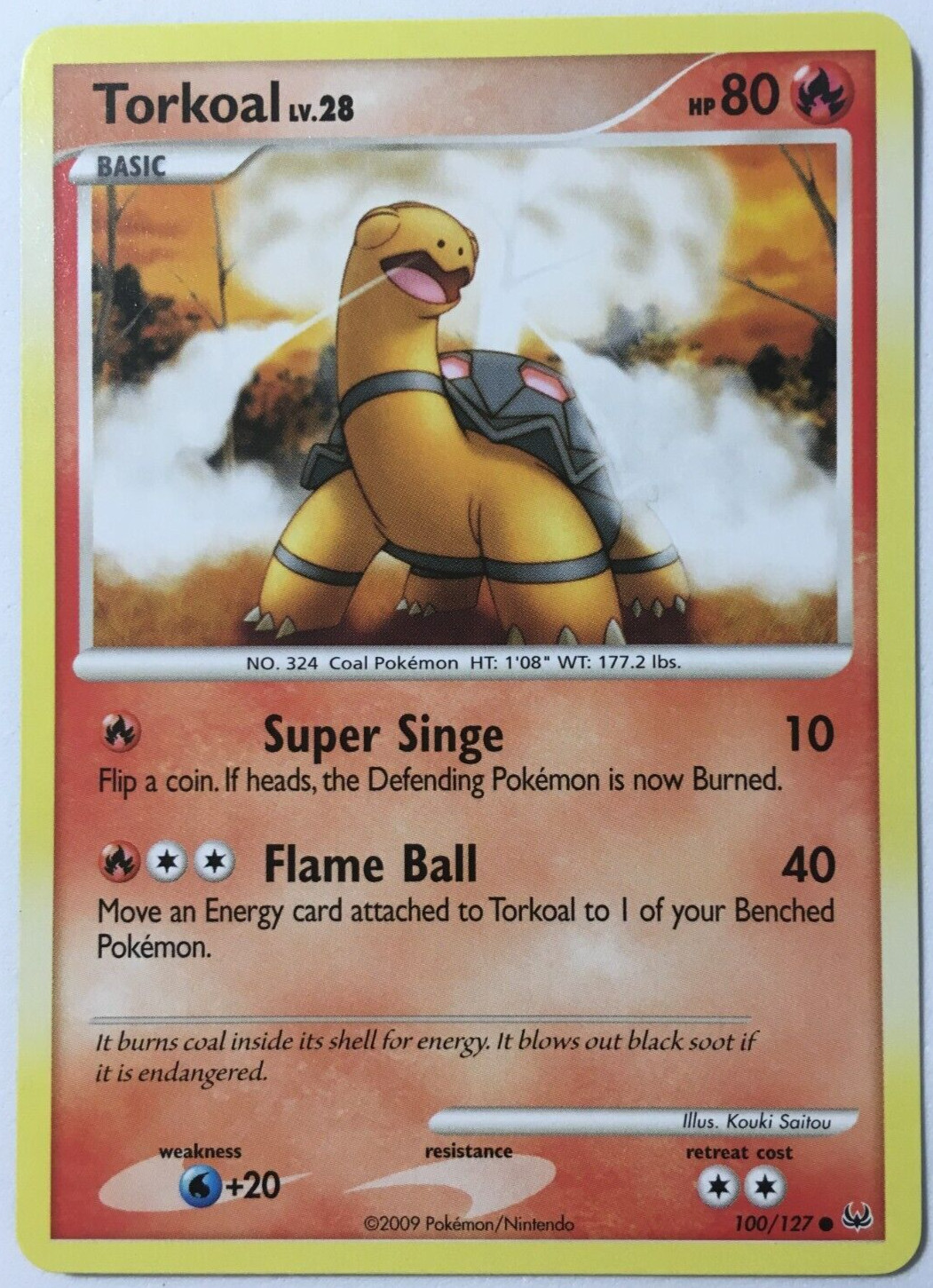 POKEMON TORKOAL LV.28 100/127 PLATINUM BASE SET COMMON NEAR MINT