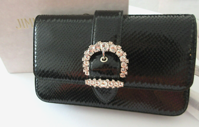 Jimmy Choo Swarovski Cheri Lizard Print Sm Chain Crossbody