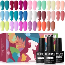 23 PCS Gel Polish Kit Colorful Fashion Classic Nail Gel Set 3 Bottles of Base Co