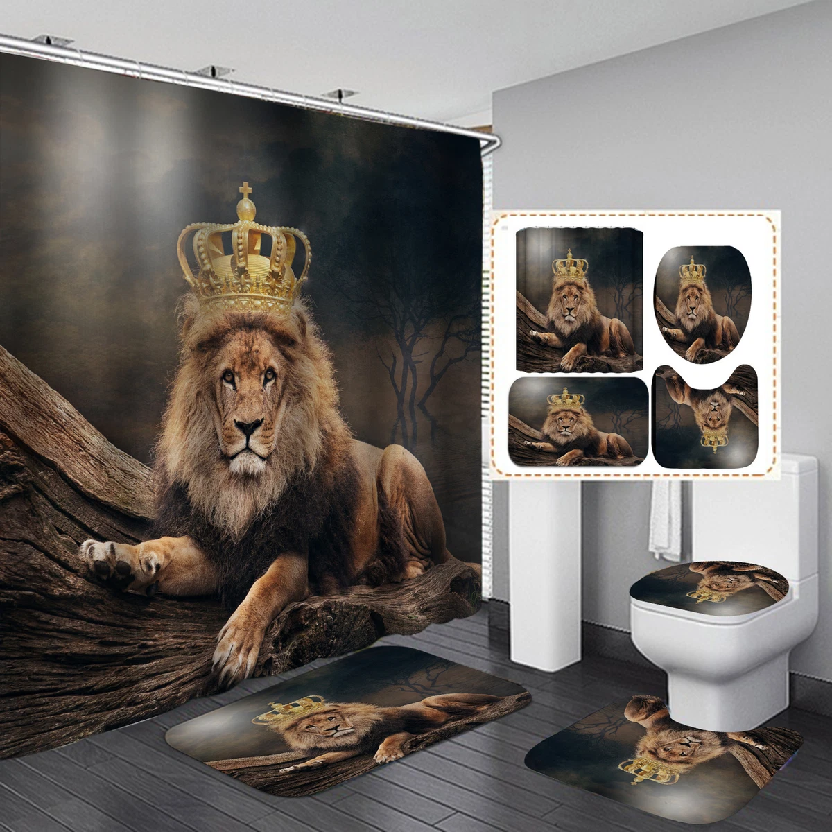 Tenda Da Doccia Angeli Bianca Con Colomba E Ali Dorate, 180x180 Cm, Poliestere Impermeabile, Con 12 Ganci