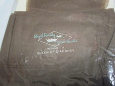 1 PR VINTAGE VAN RAALTE TEXTURED RT SHEER NYLON STOCKINGS SIZE 11 MED TAUPE